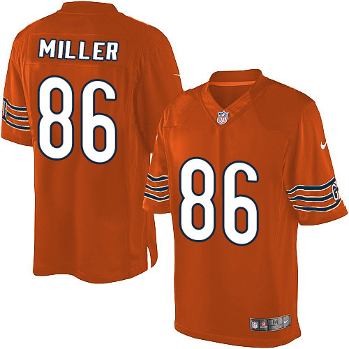 Men's Limited Zach Miller Nike Jersey Orange Alternate - #86 NFL Chicago Bears